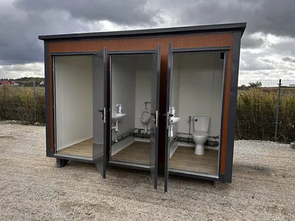 Contenedor Sanitario Tipo Pabellón con Triple Cabina ( Ref: S2103 )